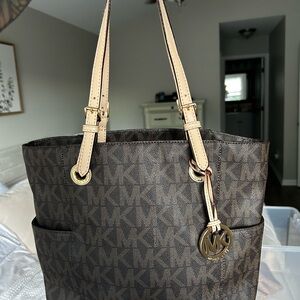 Michael Kors Brown and Tan Signature Tote